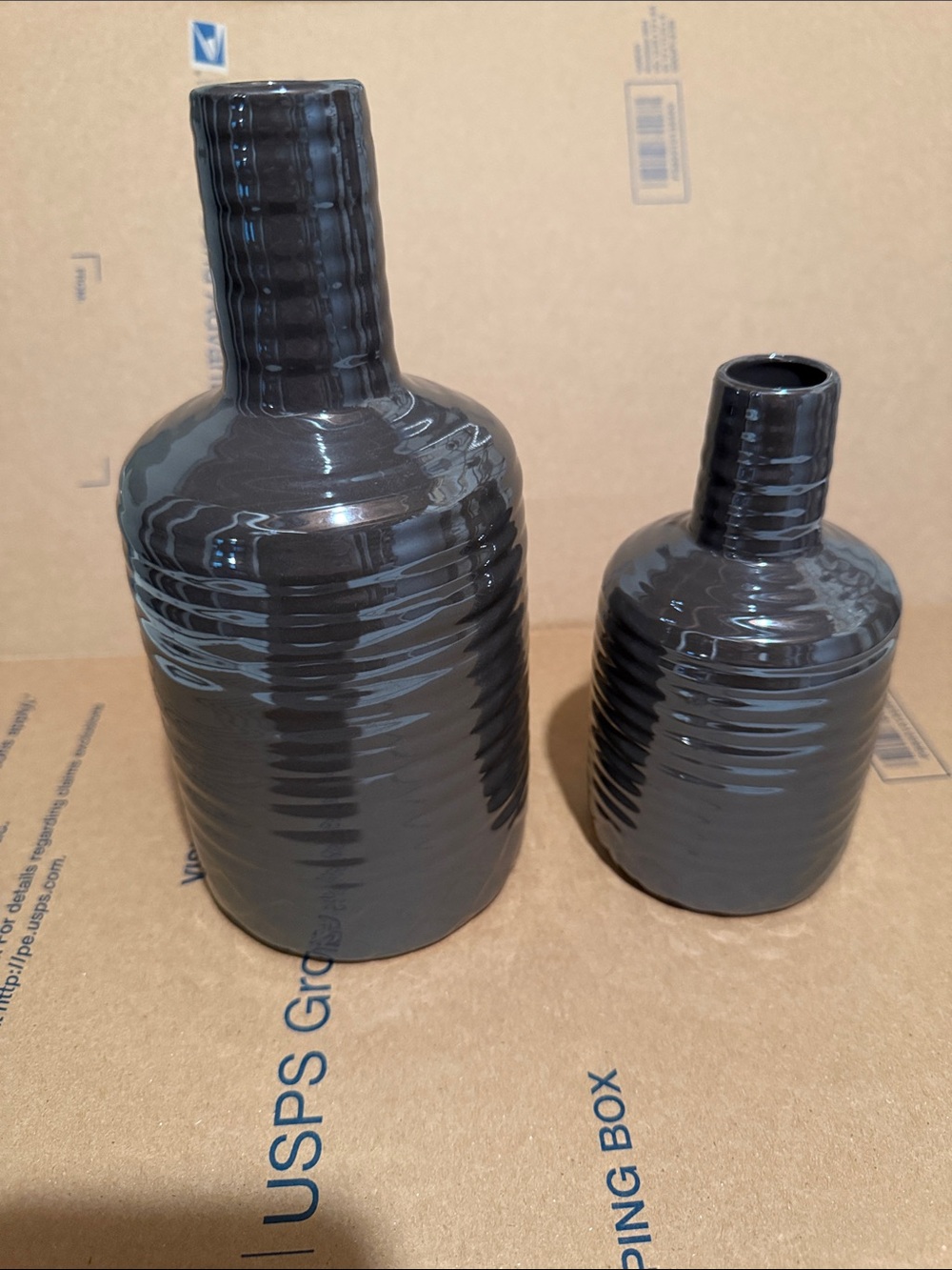 Decorative Ceramic Bottle Vases - plum color